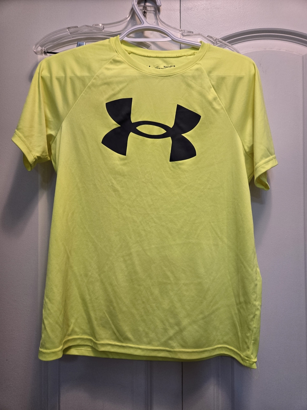 Under Armour Neon Yellow Short Sleeve Logo Tee Youth Large